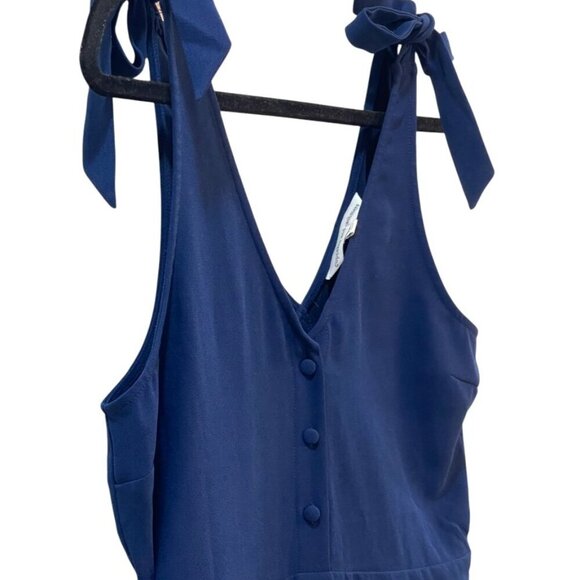 Cupcakes & Cashmere Topeka Navy Wide Leg Jumpsuit Size M - Picture 14 of 16